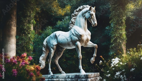 3D Marble Horse Statue  © CreativeStock