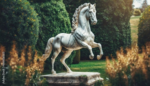 3D Marble Horse Statue 