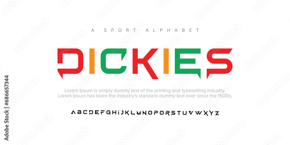 Dickies , a modern alphabet lowercase font. minimalist typography vector illustration design Dickies , a modern alphabet lowercase font. minimalist typography vector illustration design