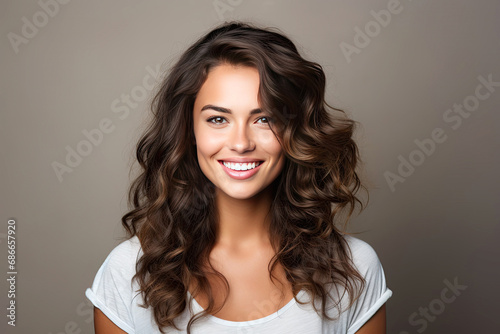 Studio portrait of a beautiful young woman with an attractive smile.