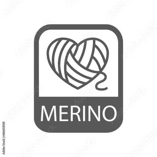 Merino wool icon or logo in thin line.