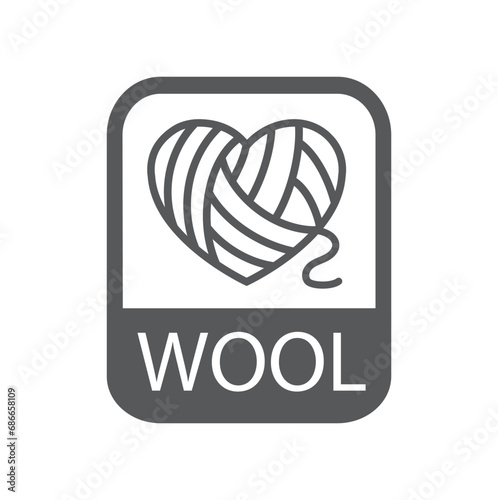 Vector label or badge for organic and natural fabric. Symbol wool tag for clothes.