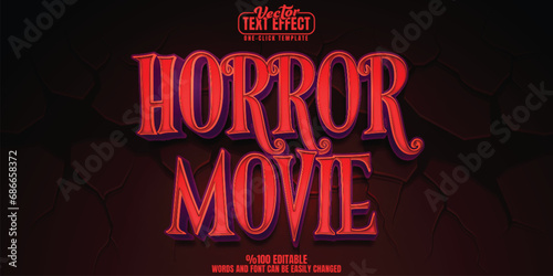 Horror movie editable text effect, customizable scary and fear 3D font style