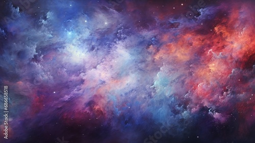 A wall texture resembling a cosmic nebula  with swirling galaxies in every shade imaginable against the void of space.