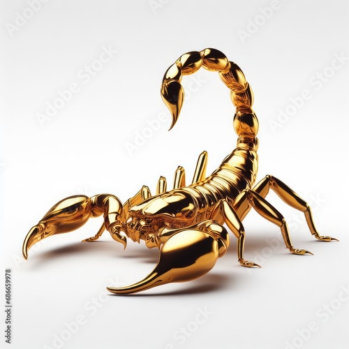 golden scorpion on white background © Deanmon