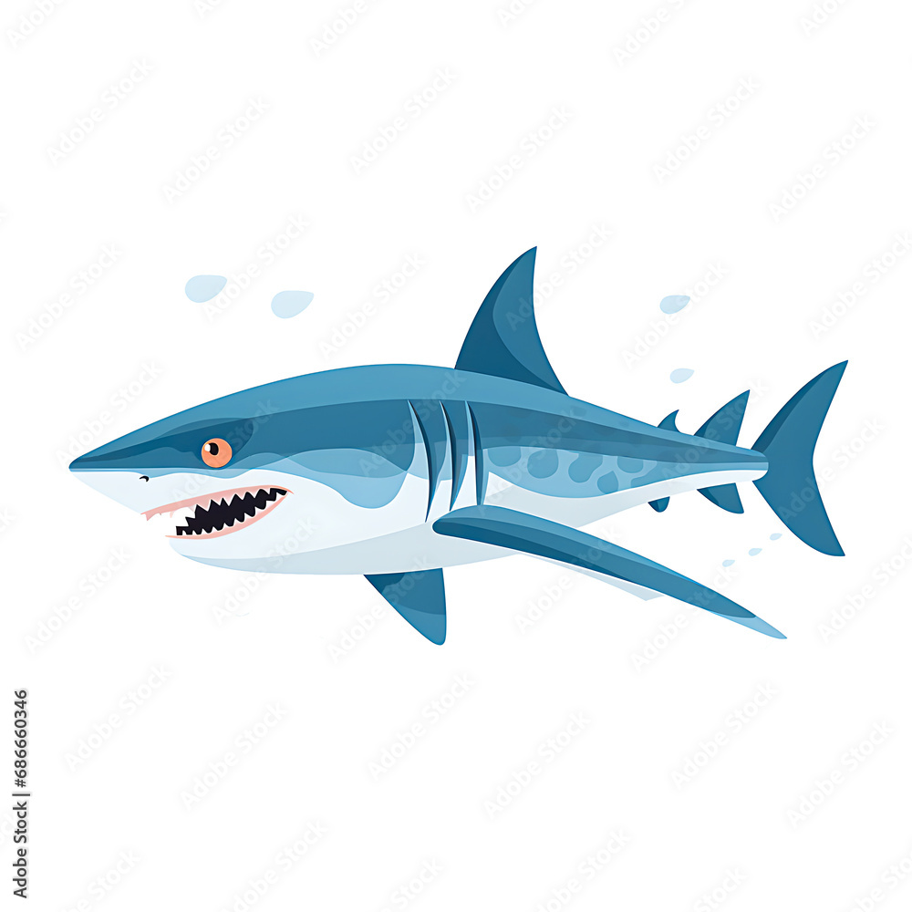 Dangerous Shark, the Fierce Predator of the Underwater World - Aquatic Wildlife, Ai Generative