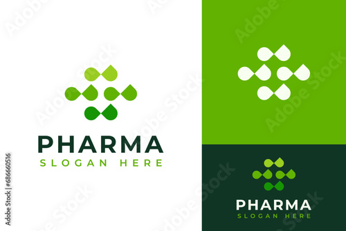 Abstract Capsule Pharma Drug Medicine Cure Logo Design Branding Template