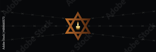 International Holocaust Remembrance Day vector. Star of David . January 27. Important day