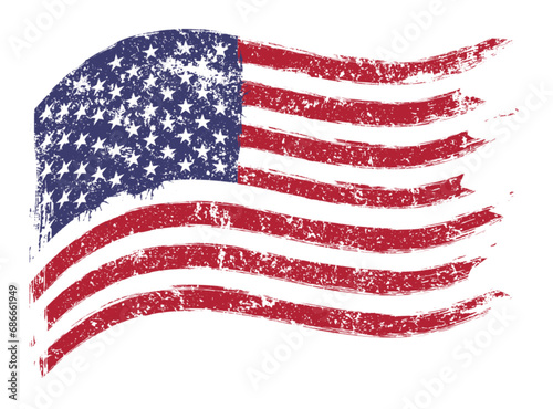 US flag vintage logotype colorful