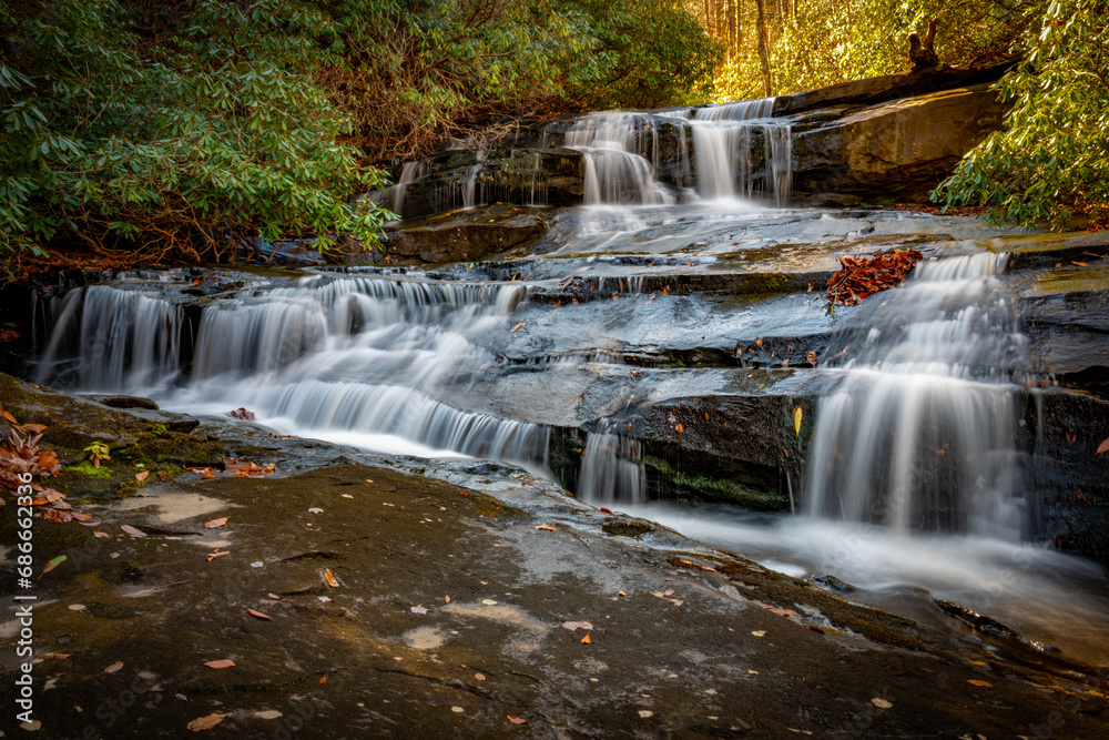 Obraz premium Upper Raven Cliff Falls, Brevard, NC.
