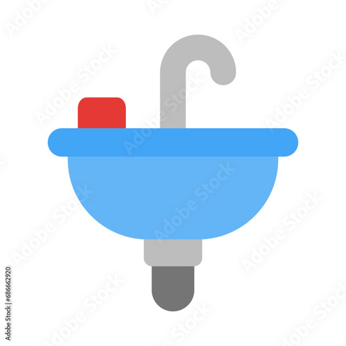 Washbasin Vector Flat Icon Design