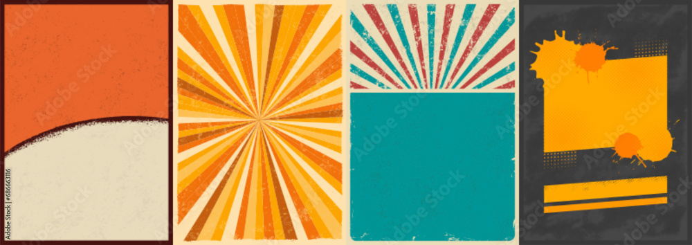 Obraz premium Abstract vintage poster layouts set