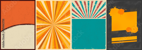 Abstract vintage poster layouts set photo
