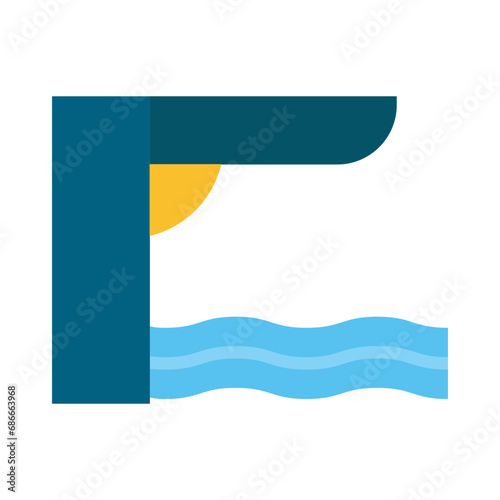 Springboard Vector Flat Icon Design