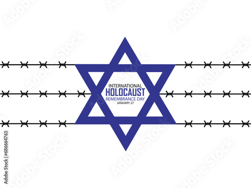 International Holocaust Remembrance Day vector. Star of David . January 27. Important day