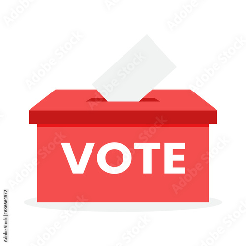 Flat red box election and voting concept illustration