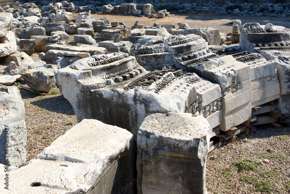 the ruins of the ancient Greek city of Side, Turkey