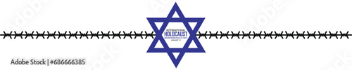 International Holocaust Remembrance Day vector. Star of David . January 27. Important day