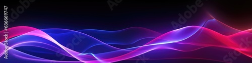 Abstract neon gradient wavy lines background for science and technology concept. Generative AI