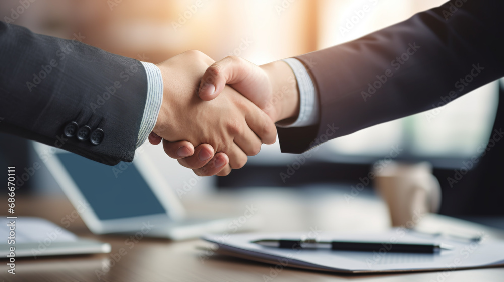 closeup of handshake of business partners