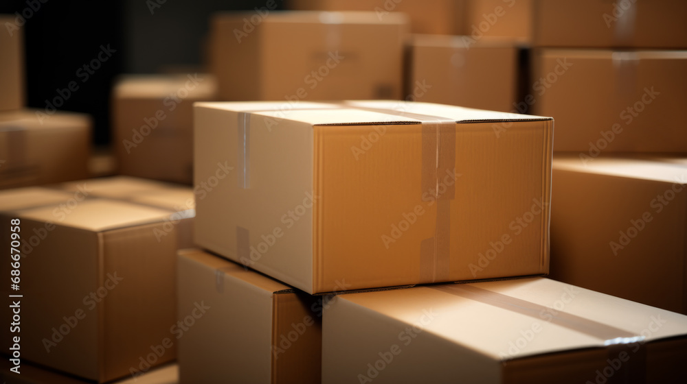 Move concept. Cardboard boxes ready for moving into a new home. Move concept. Cardboard boxes ready for moving into a new home.