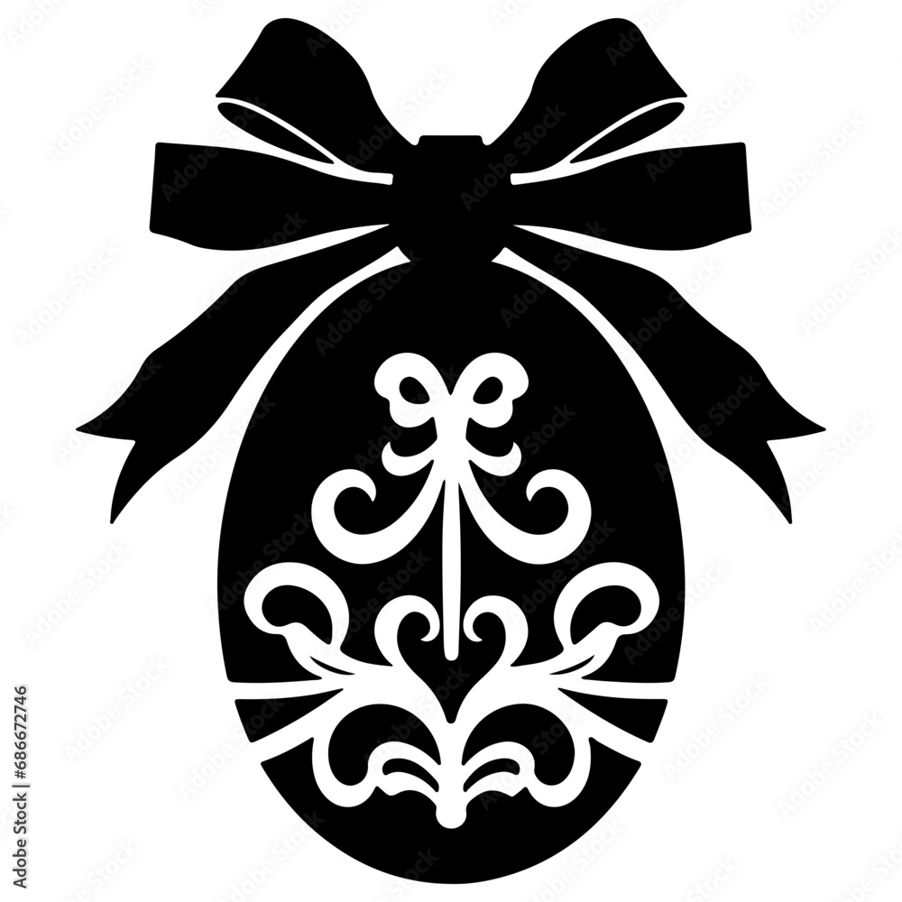 an egg wrapped with a decorative ribbon, commonly seen in Easter decorations. SVG File. an egg wrapped with a decorative ribbon, commonly seen in Easter decorations. SVG File.