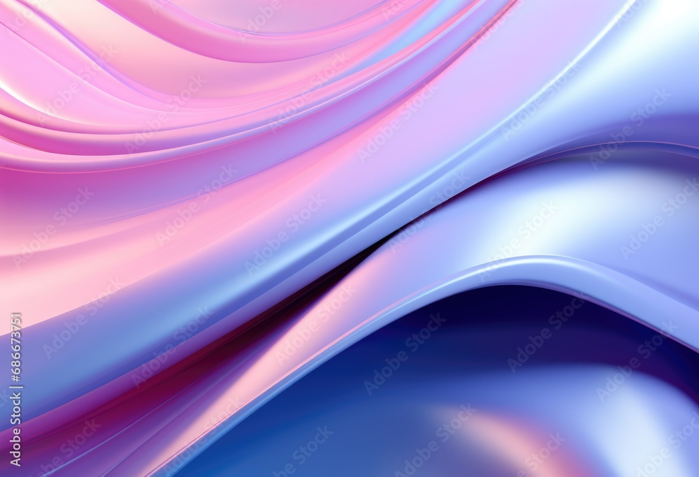 Naklejka premium Abstract background with iridescent waves. Modern minimalistic wallpaper for screensavers, advertising, presentations. Multicoloured bright colourful pattern. Metallic silk and cloth material.