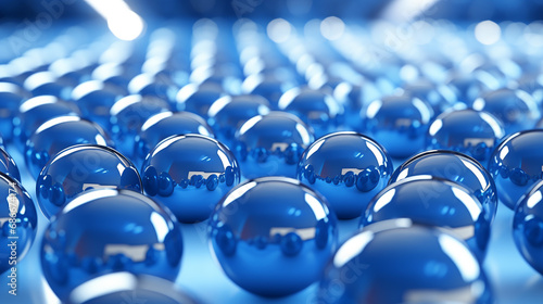blue glass spheres HD 8K wallpaper Stock Photographic Image 