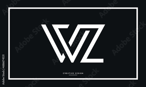 WZ or ZW Alphabet letters logo monogram