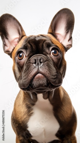 A small brown and white dog with big ears