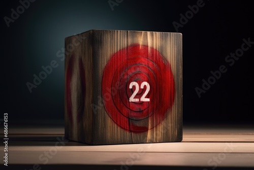 A wooden block with the number 22 on it. Can be used to represent age, anniversary, or any other numerical concept. © Ева Поликарпова