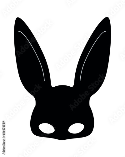 Black rabbit mask for adults. Role play costume
