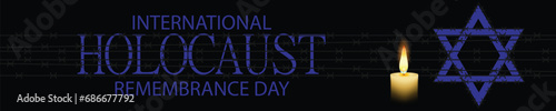 International Holocaust Remembrance Day vector. Star of David . January 27. Important day