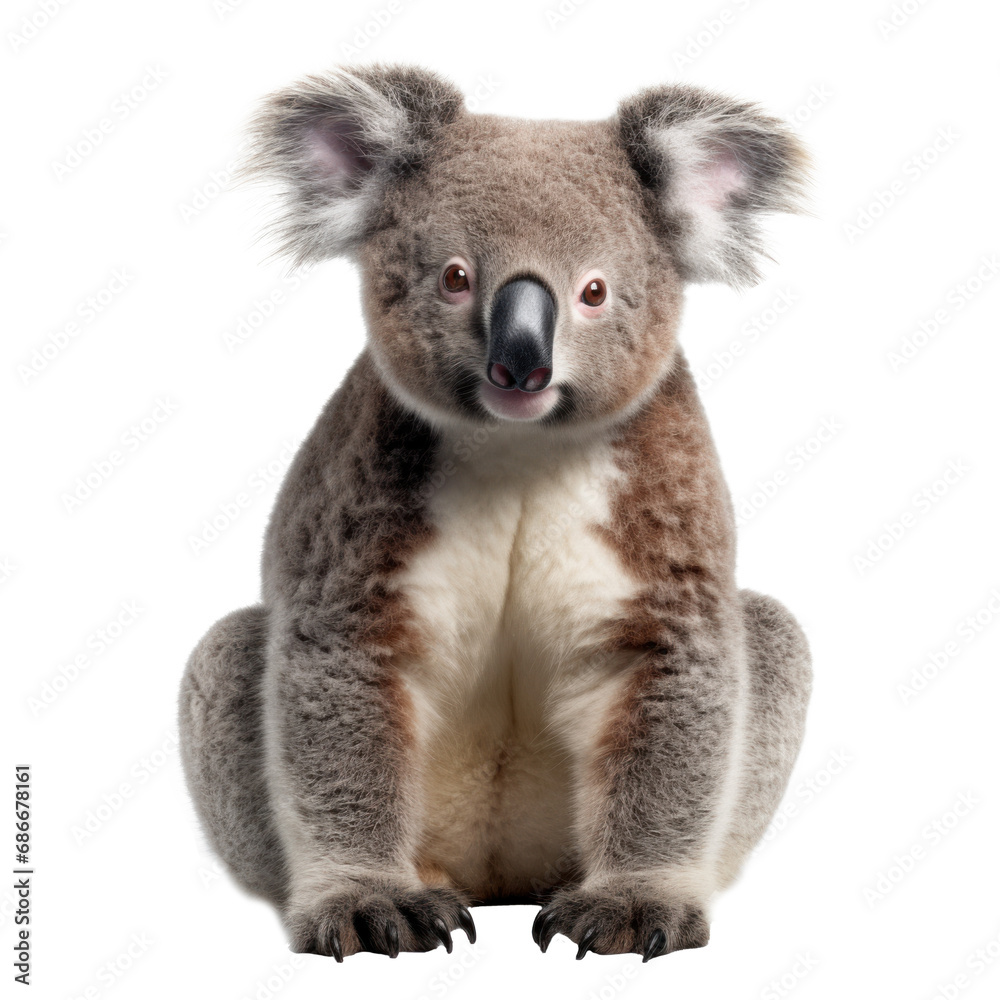 Naklejka premium Cute Australian Koala isolated on transparent background