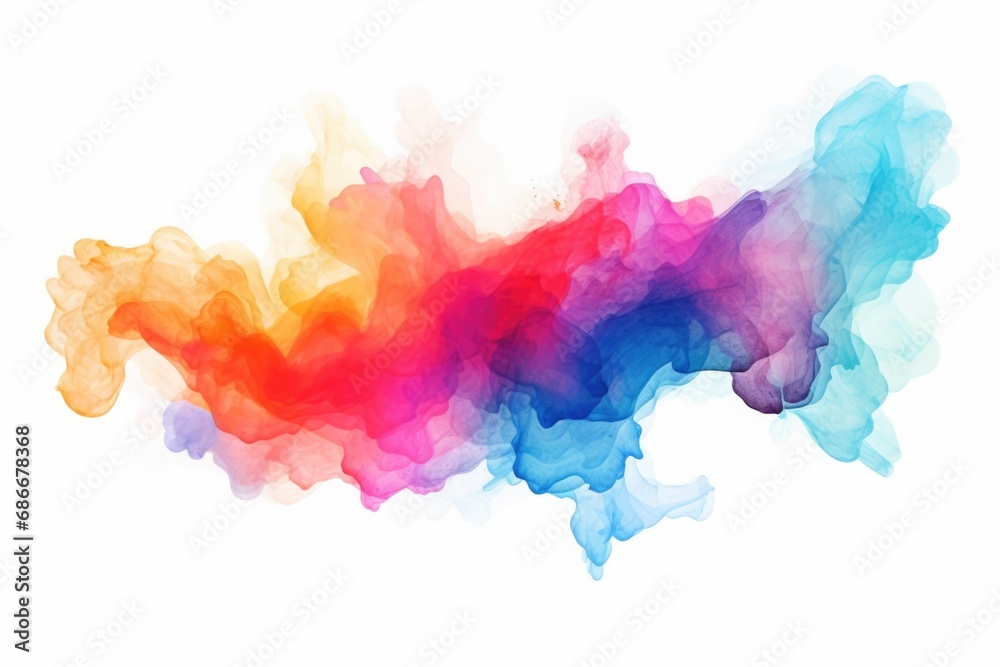 Fototapeta premium A vibrant cloud of water captured against a clean white background.