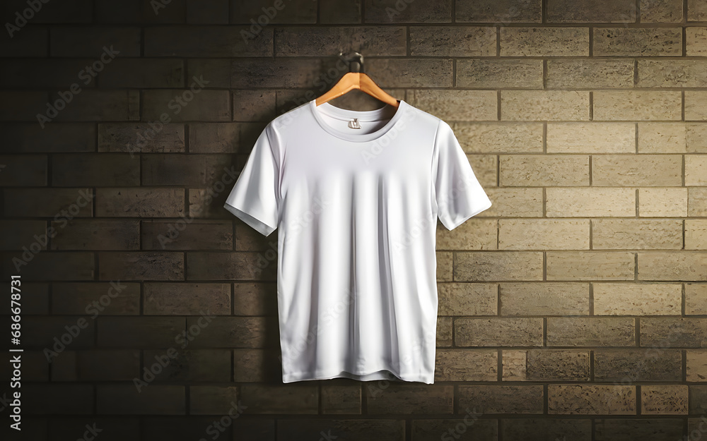 white t-shirt hanging on wall mockup white t-shirt hanging on wall mockup