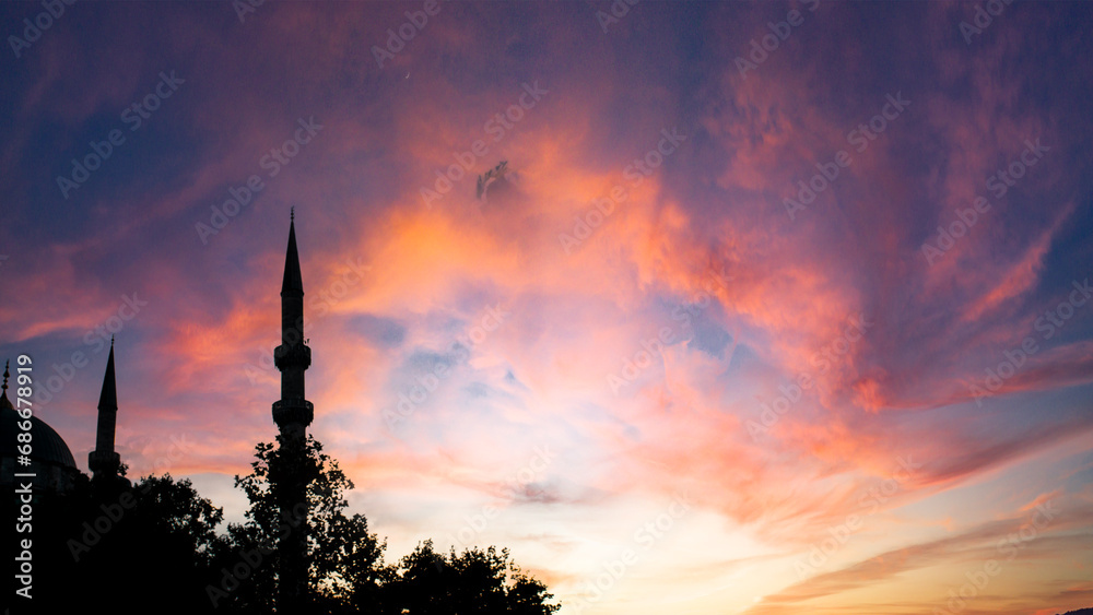 Islamic background image featuring a mosque, perfect for Ramadan, Kandil, Laylat al-Qadr, or Kadir Gecesi themes. Islamic background image featuring a mosque, perfect for Ramadan, Kandil, Laylat al-Qadr, or Kadir Gecesi themes.