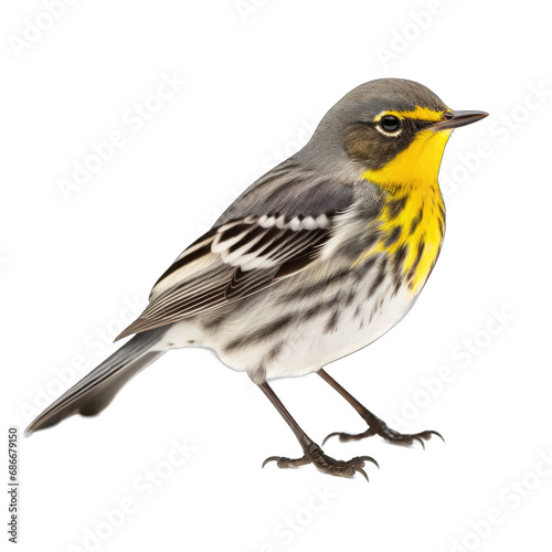 Yellow-rumped Warbler isolated on transparent background