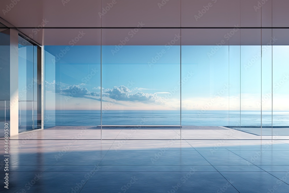 A new generation of sea view housing simple glass house