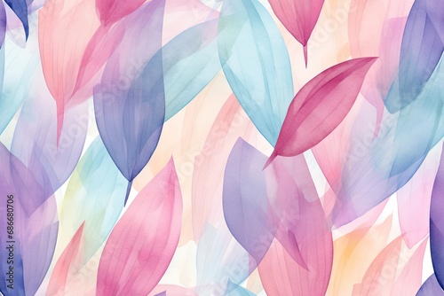 seamless pattern of watercolor colorful leaves. photo
