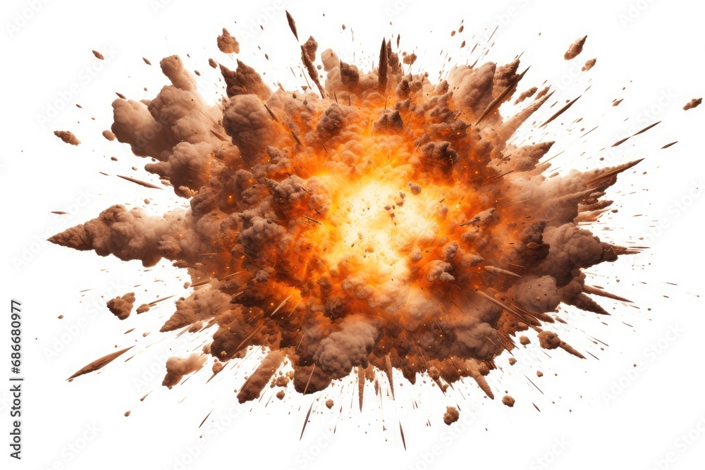 An explosion isolated on white background An explosion isolated on white background