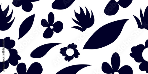 Hand drawn minimal abstract organic shapes pattern. Collage contemporary print. Fashionable template for design.