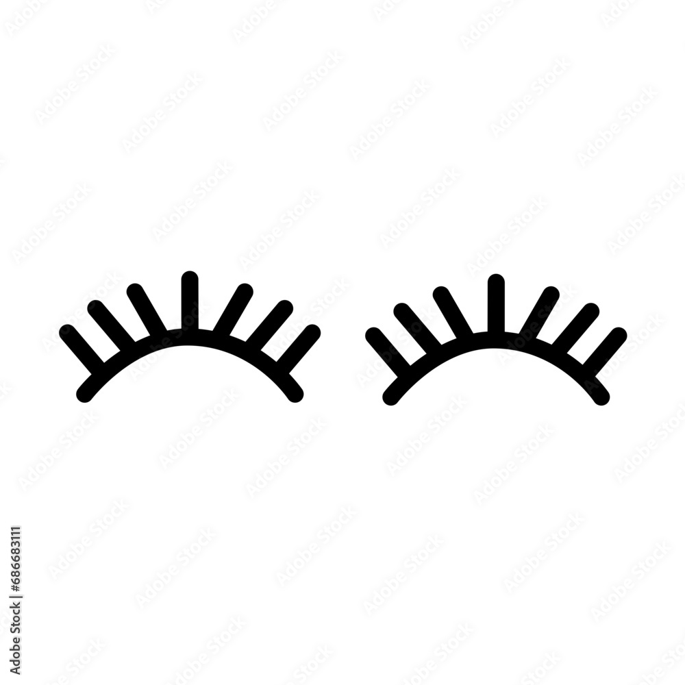 Silhouette Eyelash Icon
