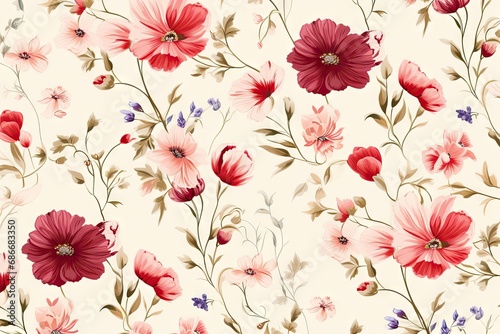 Floral pattern on a cream background