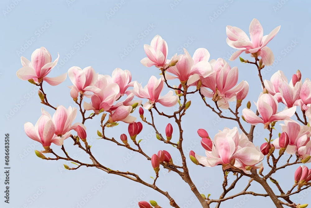 Flowering Magnolia Soulangiana Spring Pink Flowers Flowering Magnolia Soulangiana Spring Pink Flowers