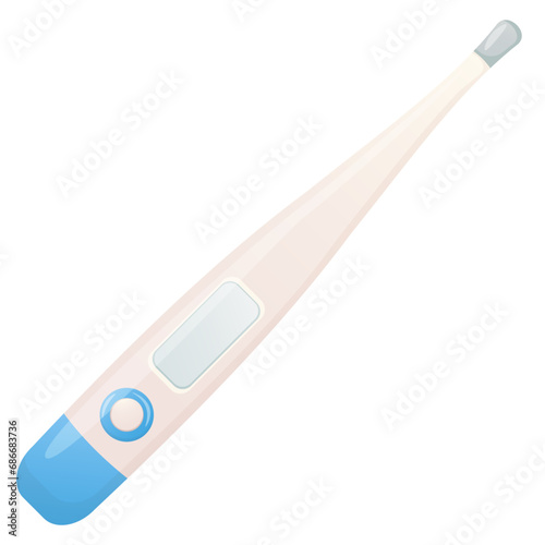 Electronic thermometer medical instrument illustration isolated on white