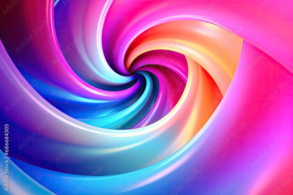 Obraz premium Gradient color bright futuristic spiral