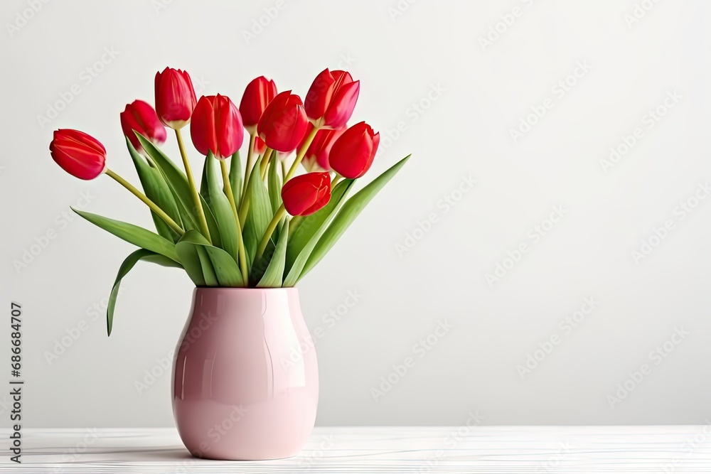 Tulips in a vase, international womans day concept Tulips in a vase, international womans day concept