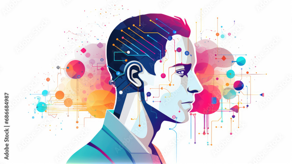 Obraz premium human brain tree map