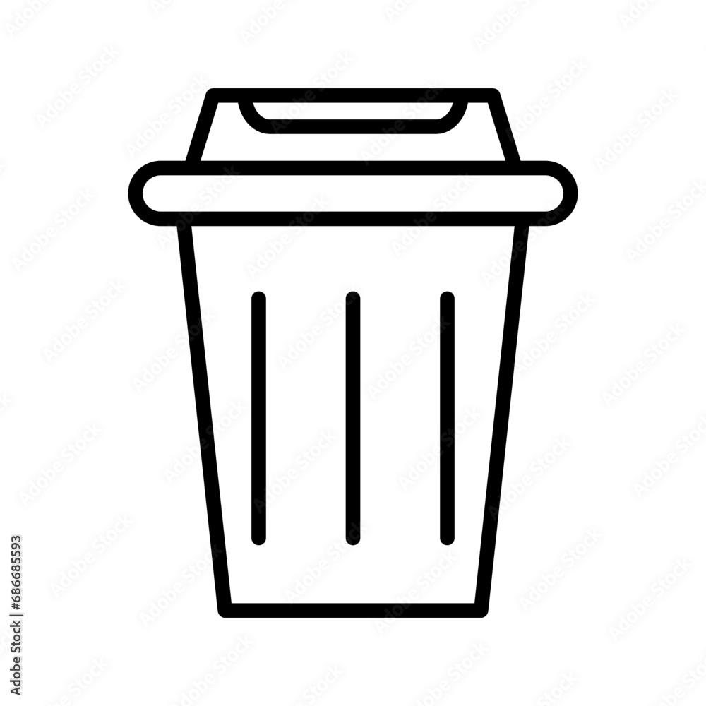 rubbish bin icon. Carbage can symbol. Flat shape delete sign. Trash container and recycling bin logo. Vector illustration image. Isolated on white background. rubbish bin icon. Carbage can symbol. Flat shape delete sign. Trash container and recycling bin logo. Vector illustration image. Isolated on white background.
